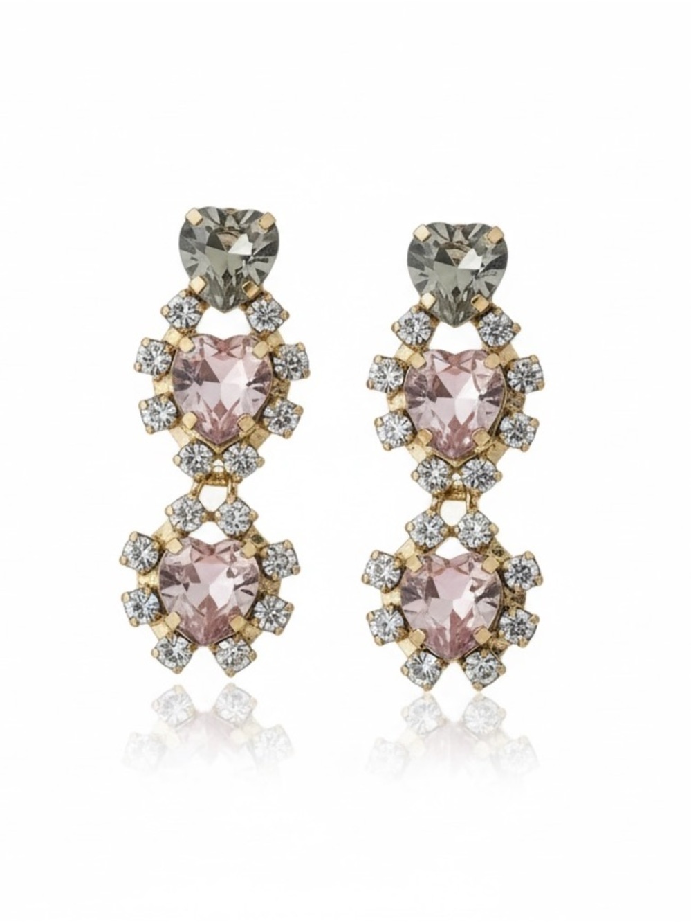 Forever 21 Crystal Heart Drop Earrings – NWT 💖